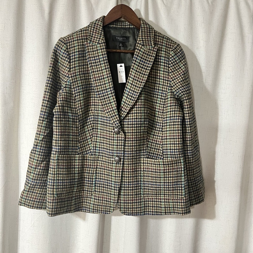 Talbots Multicolor Plaid Blazer